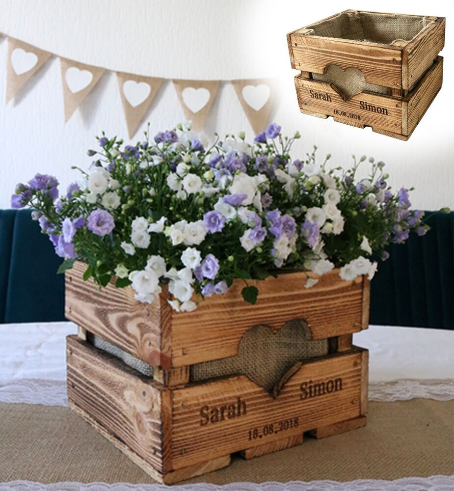 Holz Hochzeit
 Vintage Hochzeit OBSTKISTE TISCHDEKO Holz Deko Geschenk