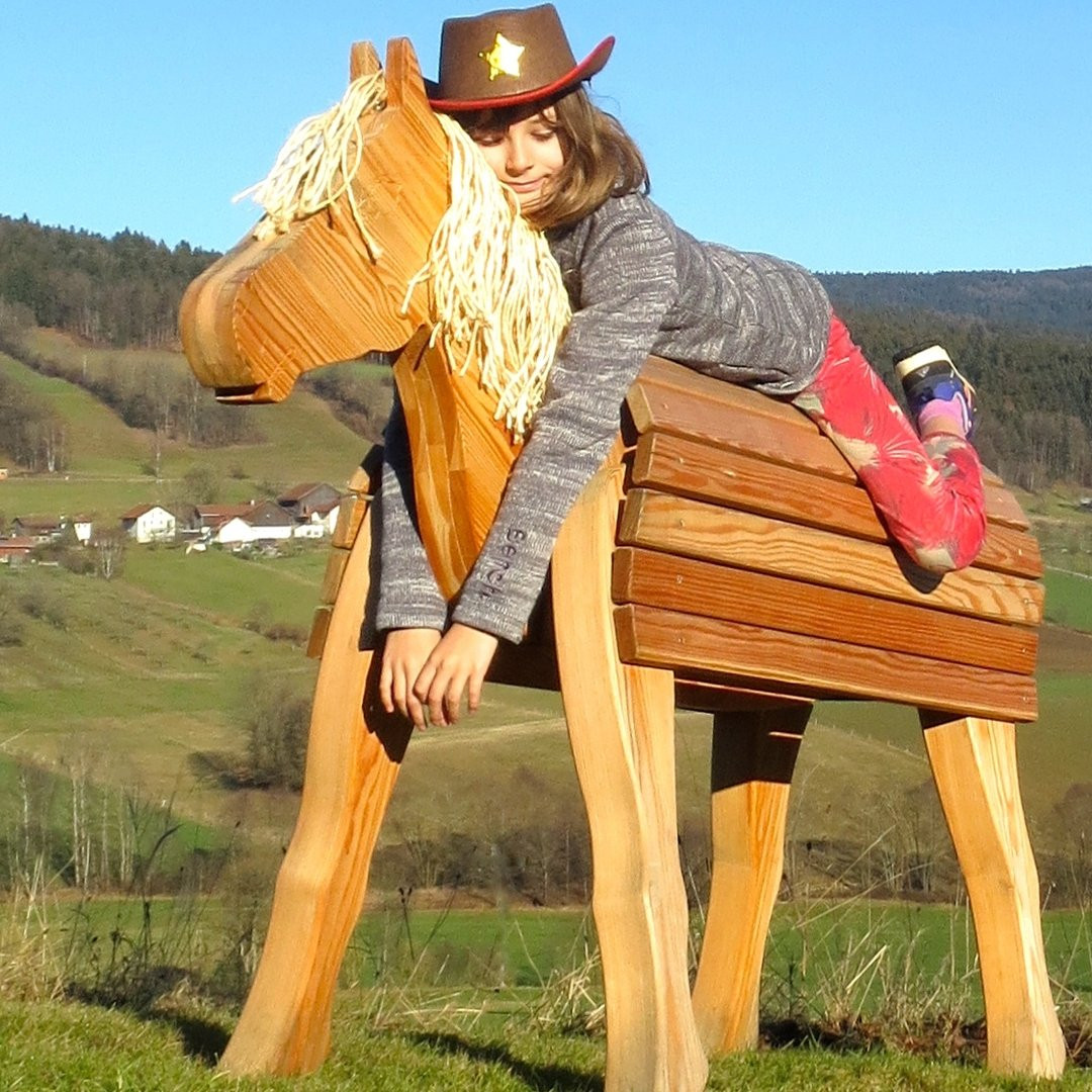 Holzpferd Garten
 HOLZPFERD BAYERWALD PONY FANNY Holzpferd für Garten und Haus