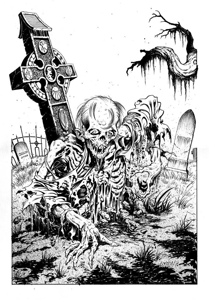 Horror Ausmalbilder
 Zombie Graveyard Drawing
