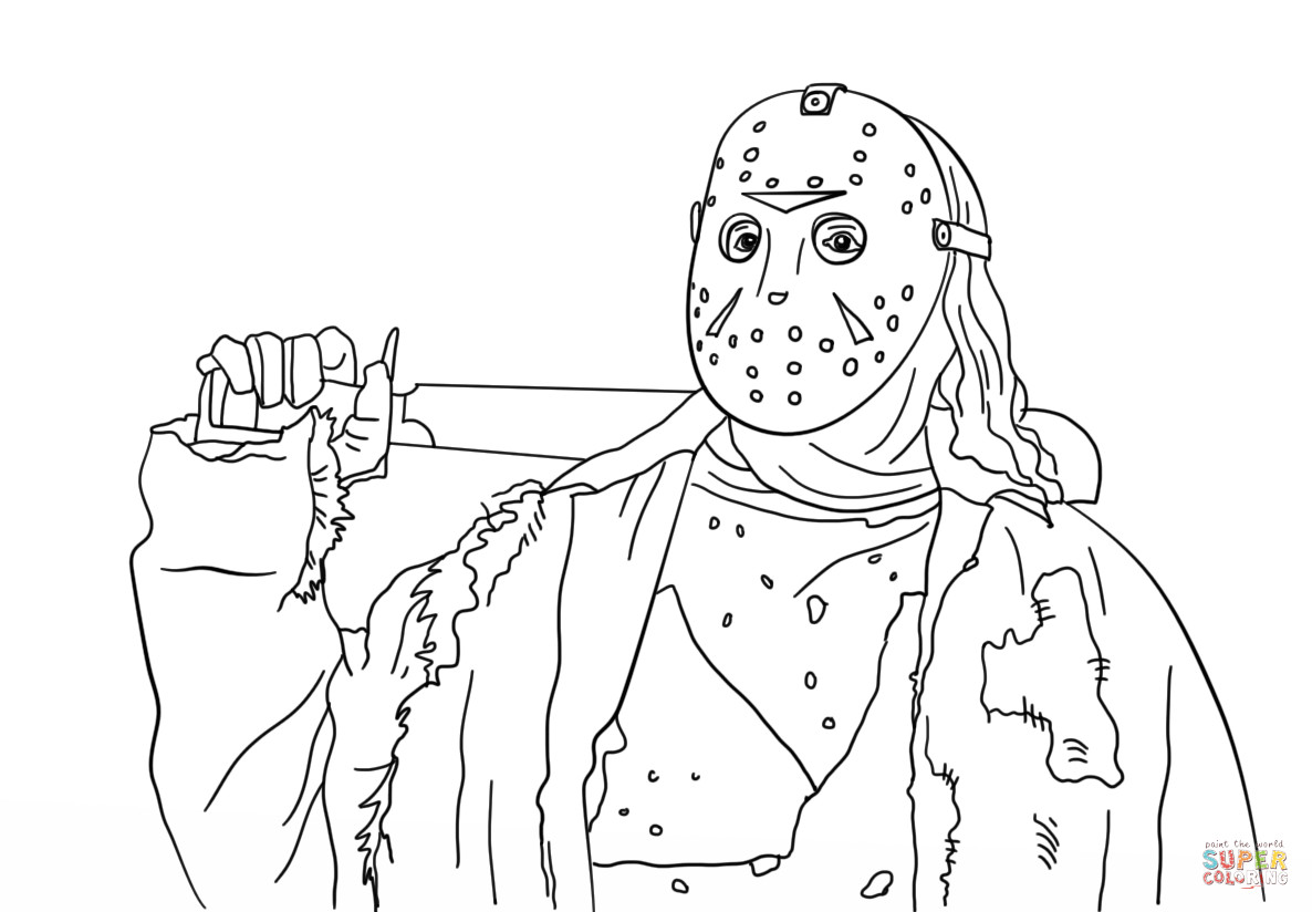 Horror Ausmalbilder
 Ausmalbild Freitag der 13 Jason