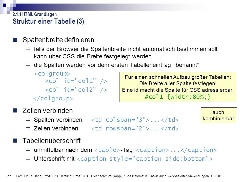 Html Tabelle Zellen Verbinden
 Entwicklung webbasierter Anwendungen ppt herunterladen