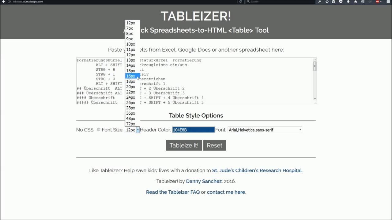 Html Tabellen
 Tabellen schnell in HTML umwandeln