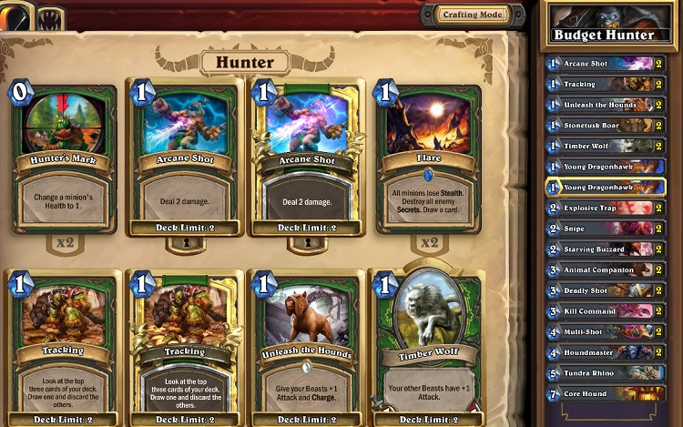 Hunter Deck
 Hearthstone Features Hearthstone A guide to deckbuilding