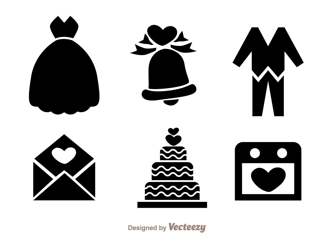 Icon Hochzeit
 Ícones negros do casamento Download Vetores e Gráficos