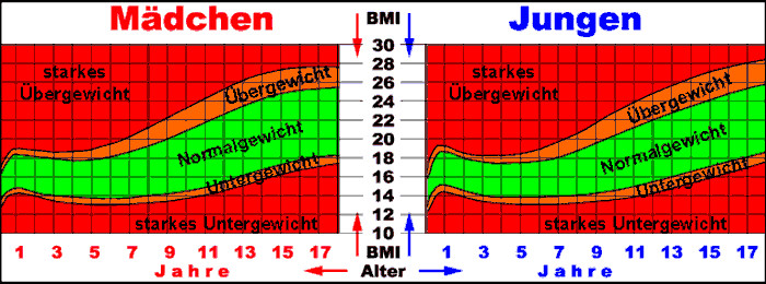 Idealgewicht Tabelle
 BMI berechnen