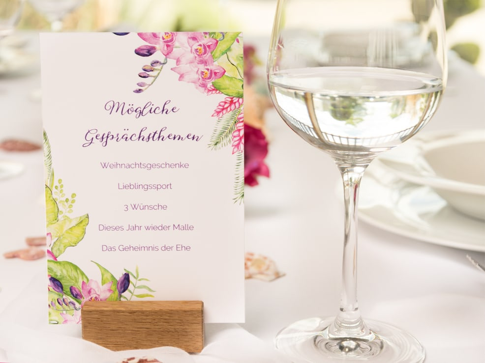 Ideen Für Hochzeit
 Ideen für Gesprächsthemen Karten für Hochzeit