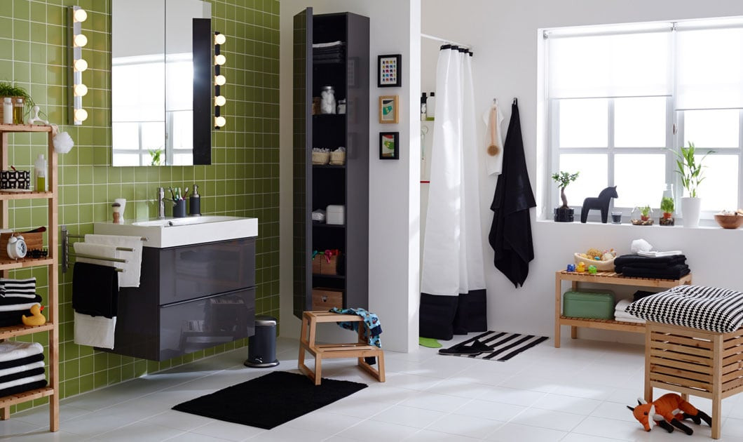 Ikea Badezimmer
 Badezimmer in Schwarz Weiß Inspiration IKEA