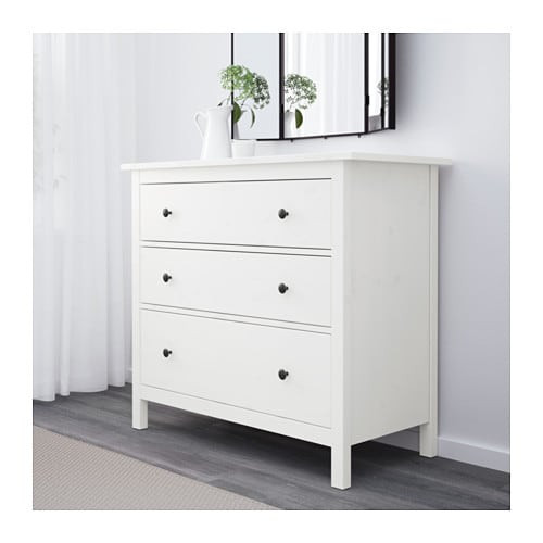 Ikea Hemnes Kommode
 HEMNES Kommode mit 3 Schubladen weiß gebeizt IKEA