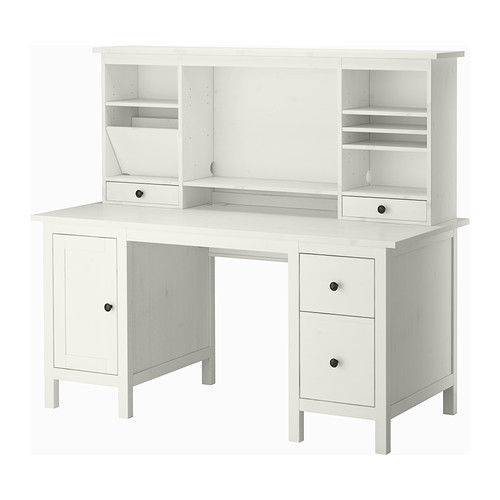 Ikea Hemnes Schreibtisch
 HEMNES BUREAU MET AANBOUWDEEL WITGEBEITST 155X137 CM