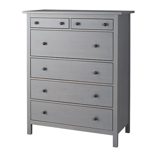 Ikea Kommode Grau
 HEMNES Kommode mit 6 Schubladen grau lasiert IKEA