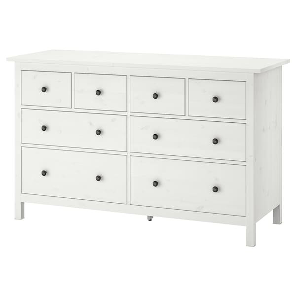 Ikea Kommode Hemnes
 HEMNES Kommode mit 8 Schubladen weiß gebeizt IKEA