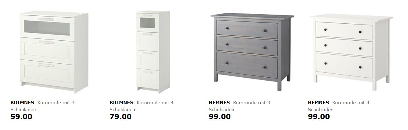 Ikea Kommoden
 IKEA Family 5€ Geschenkkarte pro Schublade beim Kauf