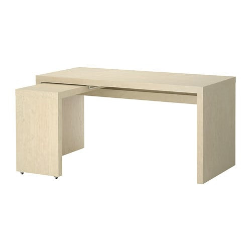 Ikea Schreibtisch Malm
 MALM Schreibtisch mit Ausziehplatte Birkenfurnier IKEA
