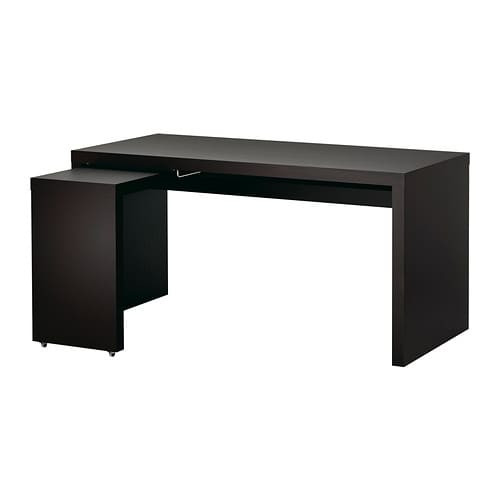 Ikea Schreibtisch Malm
 MALM Schreibtisch mit Ausziehplatte schwarzbraun IKEA