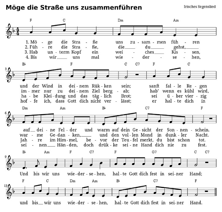 Irischer Segenswunsch Hochzeit Möge Die Straße
 Bildergebnis für Möge Straßen