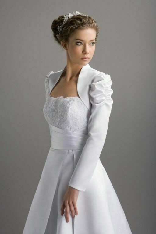 Jacke Hochzeit
 Braut Jacke Bolero Hochzeit Brautjacke Langarm weiß creme