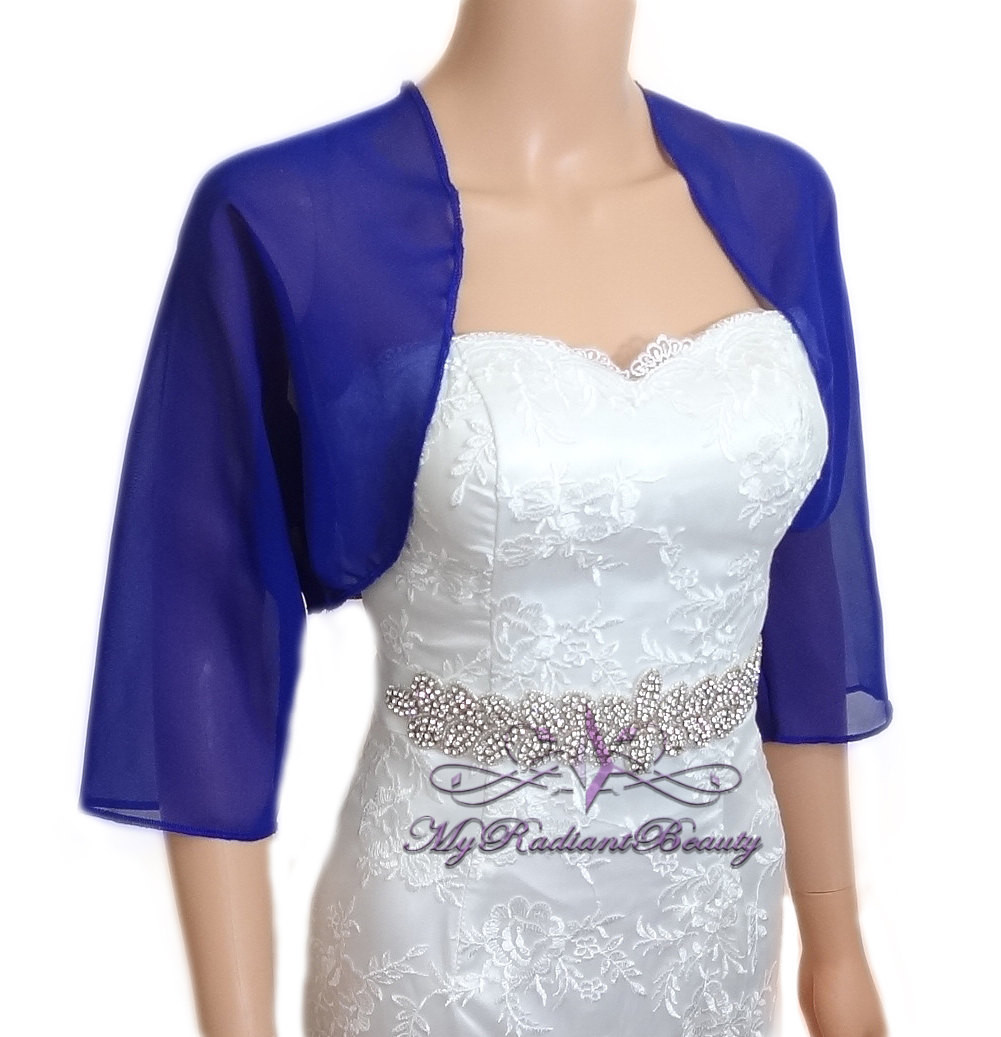 Jacke Hochzeit
 Bolero Königsblau Chiffon Jacke Hochzeit Chiffon Bolero