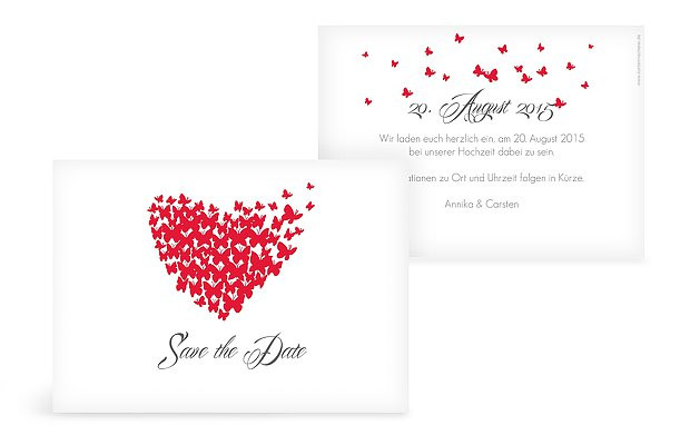 Karte Hochzeit
 Save the Date Karten zur Hochzeit – Versand in 1 2 Tagen