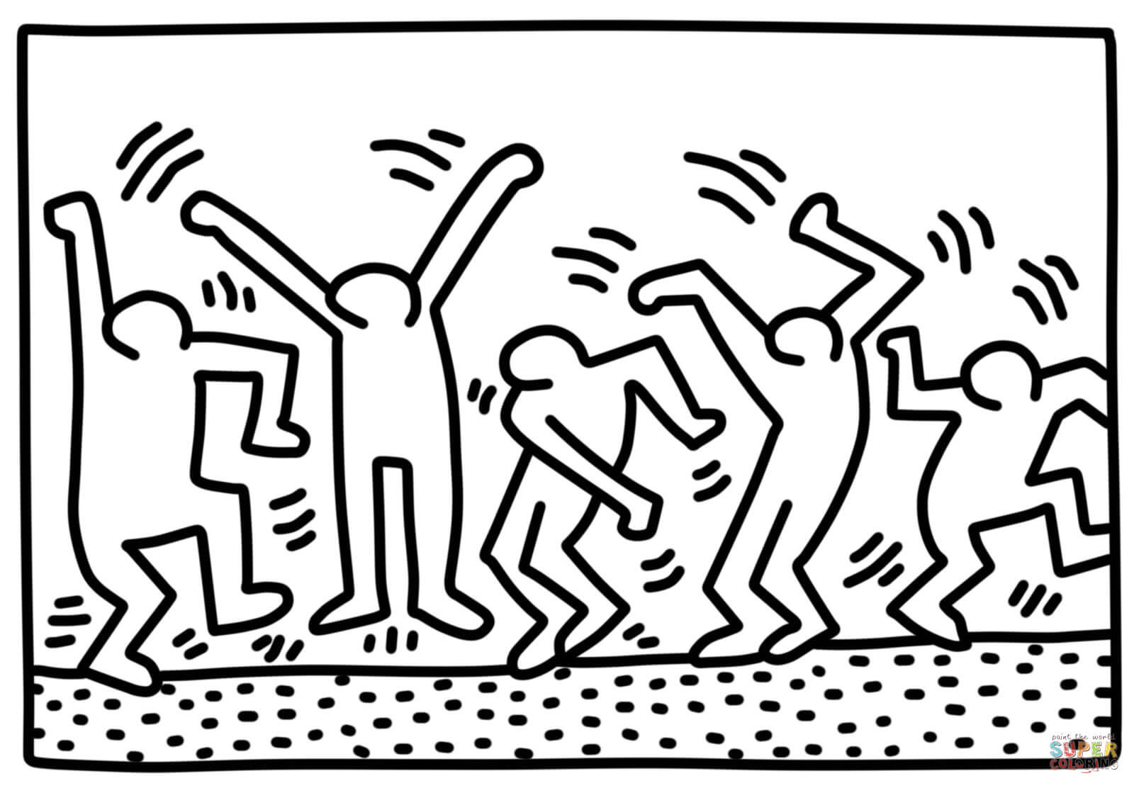 Keith Haring Malvorlagen
 Dancing Figures by Keith Haring coloring page