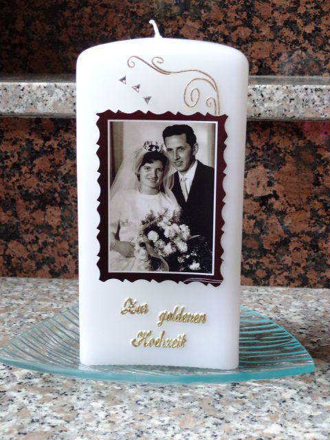 Kerzen Goldene Hochzeit
 Selbstgestaltete Kerzen GOLDENE HOCHZEIT