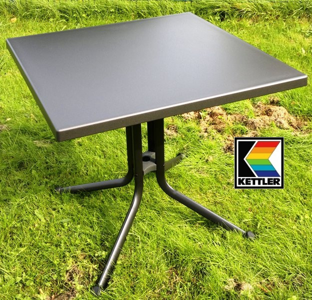 Kettler Tisch
 KETTLER ALU KLAPPTISCH BEISTELLTISCH TISCH 80x80 CM GRAU