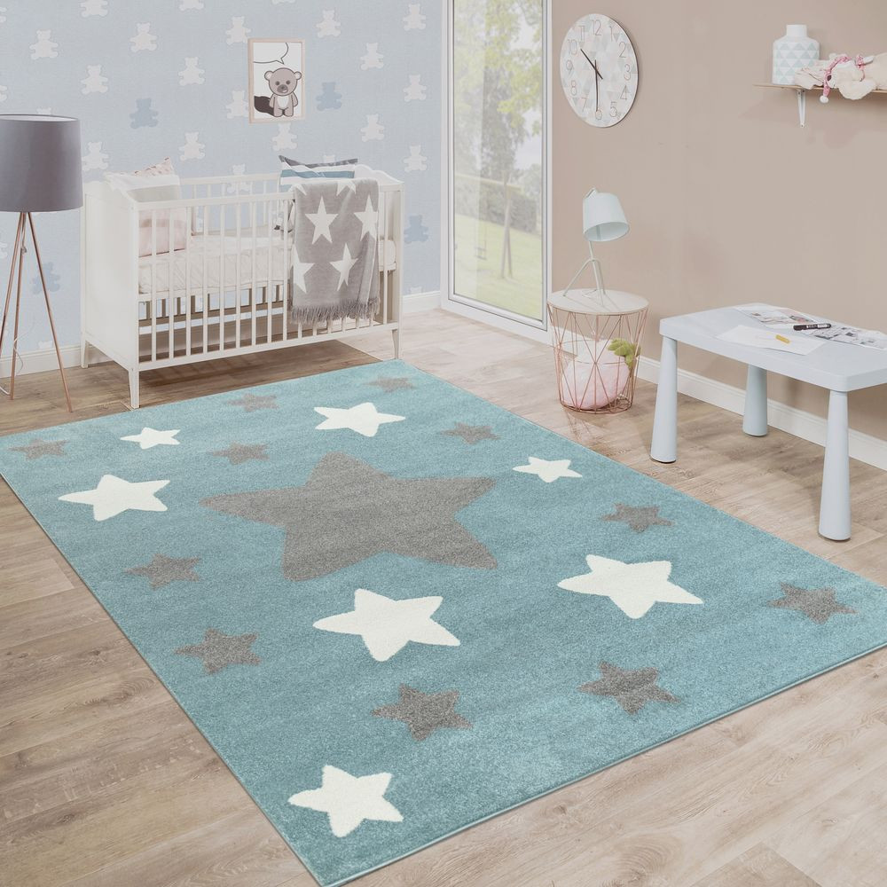 Kinderzimmer Teppich
 Kinderzimmer Teppich Sterne Blau