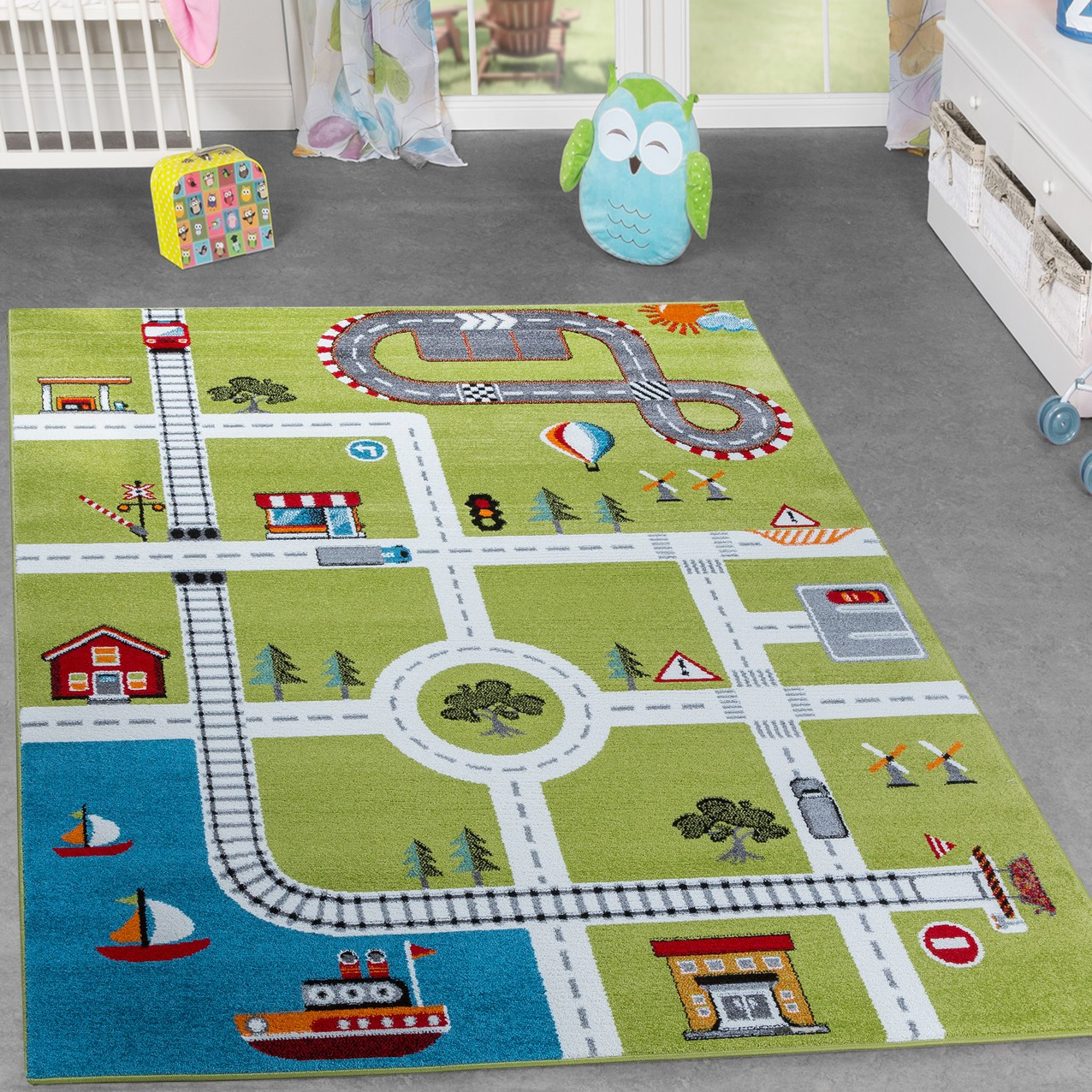 Kinderzimmer Teppich
 Kinderzimmer Teppich Mit Design City Hafen Stadt