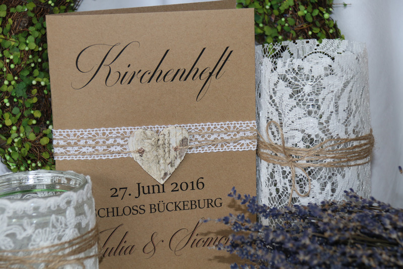 Kirchenheft Hochzeit Vintage
 Einladungskarten Kirchenheft Umschlag Vintage Hochzeit