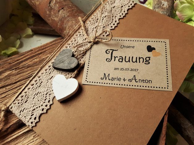 Kirchenheft Hochzeit Vintage
 KIRCHENHEFT TRAUUNG HOCHZEIT VINTAGE KRAFTPAPIER SPITZE