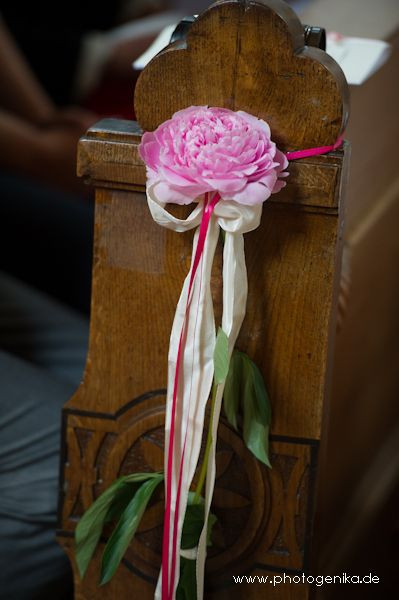 Kirchenschmuck Hochzeit
 Hochzeit Kirchenschmuck Rose in altrosa