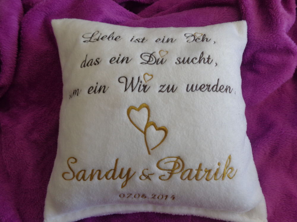 Kissen Zur Hochzeit
 Kissen zur Hochzeit Schmusekissen mit Namen Geschenk