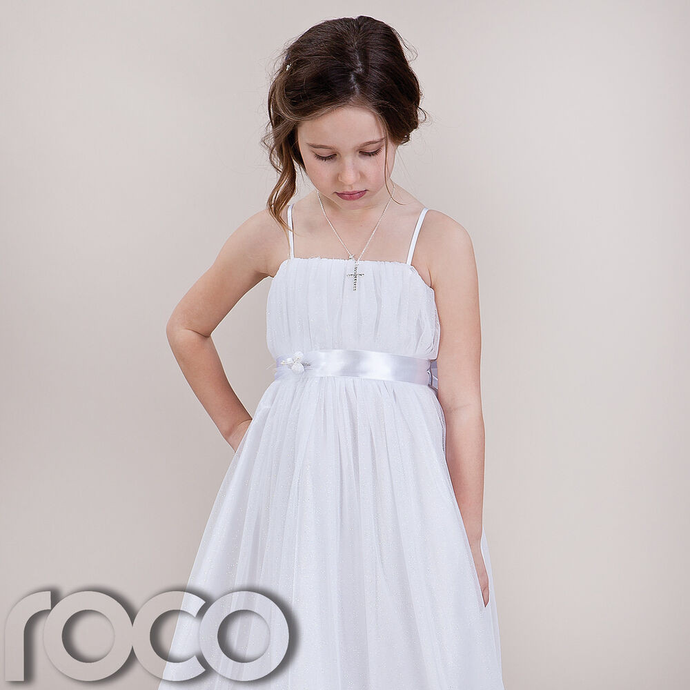 Kleid Blumenmädchen Hochzeit
 Mädchen Weiß Reifen Kleid Blumenmädchen Ball Hochzeit 1