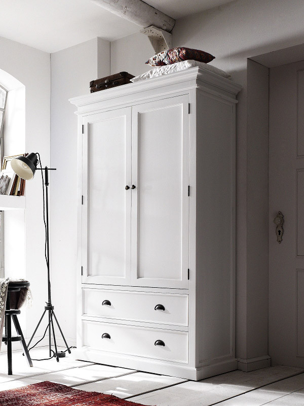 Kleiderschrank Weiß Vintage
 Kleiderschrank HALIFAX weiss mit zwei Türen Landhaus Pick