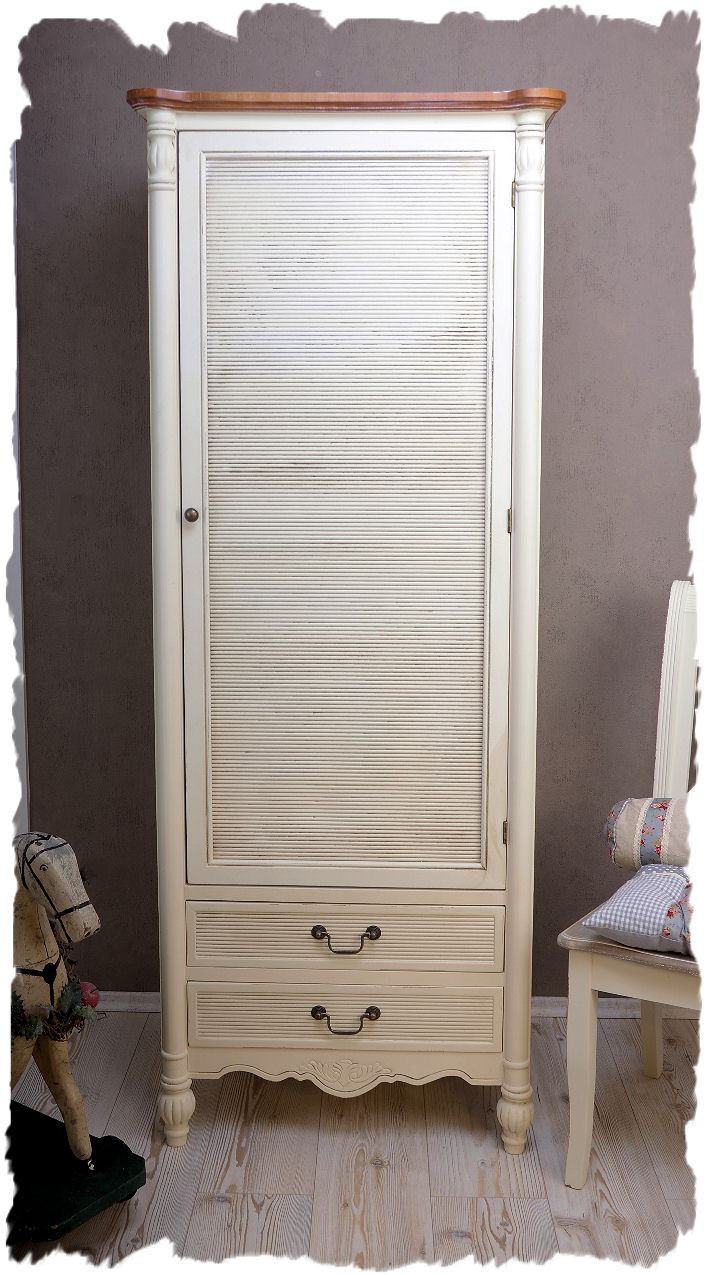 Kleiderschrank Weiß Vintage
 WÄSCHESCHRANK KLEIDERSCHRANK SHABBY CHIC WEISS ANTIK H3 11