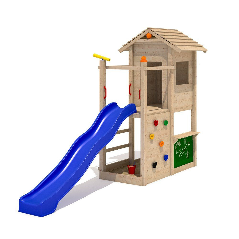 Kletterturm Garten
 ISIDOR Picodo Spielturm Kletterturm Rutsche 2 Schaukeln
