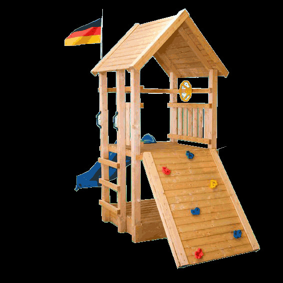 Kletterturm Garten
 Kletterturm mit Holzdach RALLY KLETTERTURM DE