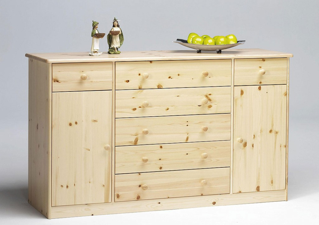 Kommode Kiefer
 Massivholz Sideboard Anrichte Kommode Buffetschrank Kiefer