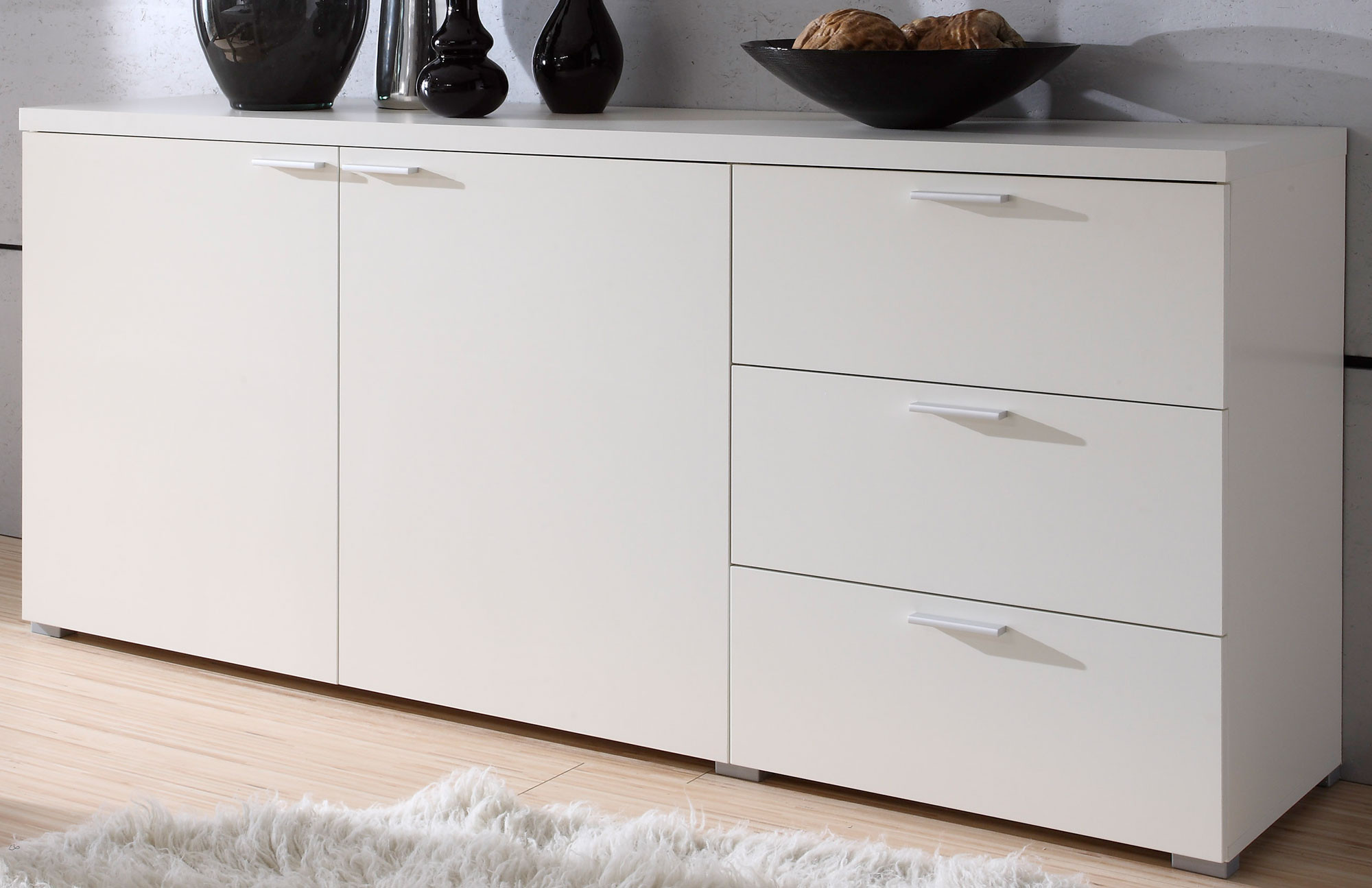 Kommoden Weiß
 Toro Kommode Sideboard weiß mit Schubladen und Türen 230