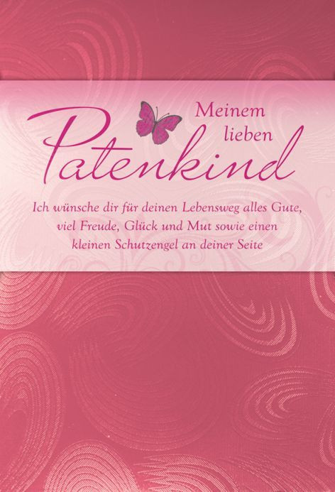 Kommunion Geschenke Von Paten
 Karte Taufe Text Patenkind metallic rose