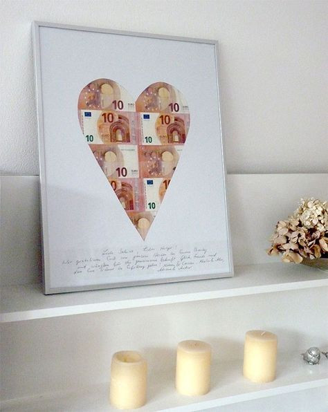 Kreative Geldgeschenke Hochzeit Basteln
 Geldgeschenke originell verpacken Herz aus Scheinen
