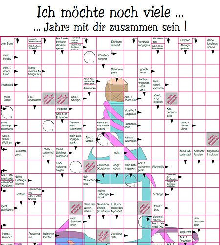 Kreuzworträtsel Hochzeit
 Kreuzworträtsel zum selbst Erstellen Anlass