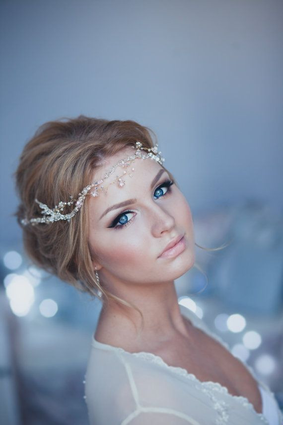 Kristall Hochzeit
 Kristall verzierte Hochzeit Bridal Hair Vine Bridal von