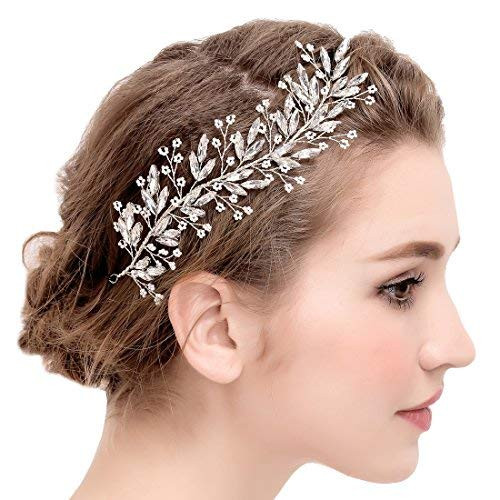 Kristall Hochzeit
 Silver Braut Rebe Stirnbänder Bead Blumen und Kristall