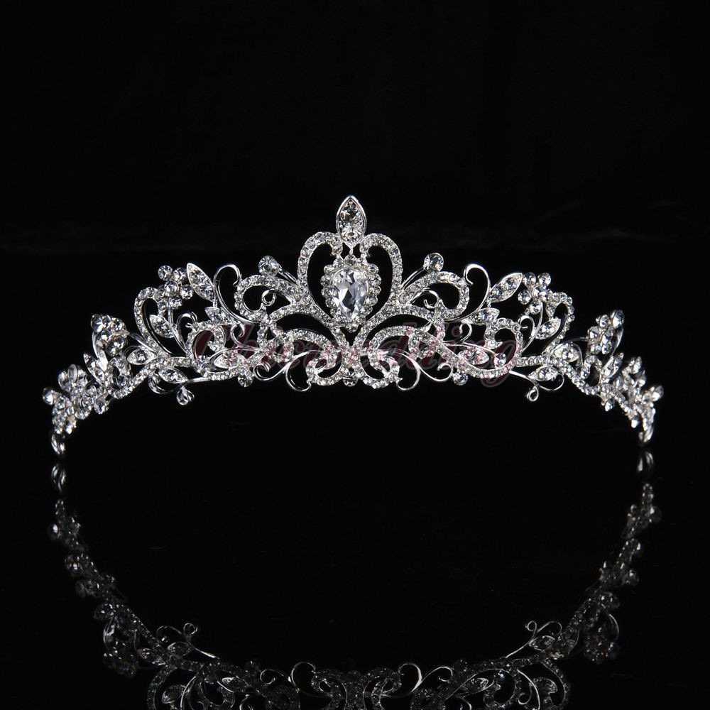 Krone Hochzeit
 Details zu Braut Prinzessin Kristall Tiara Diademe