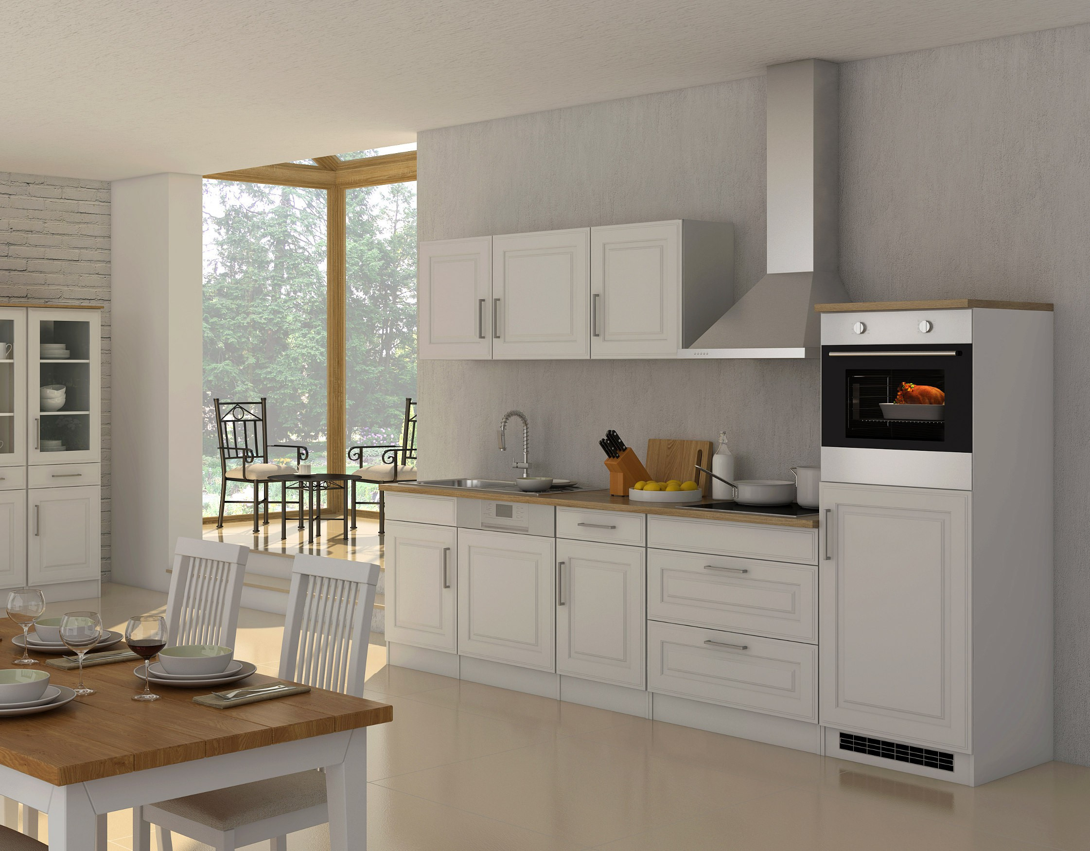 Küche Mit E Geräten Günstig
 Küchenzeile KÖLN Küche mit E Geräten Breite 300 cm