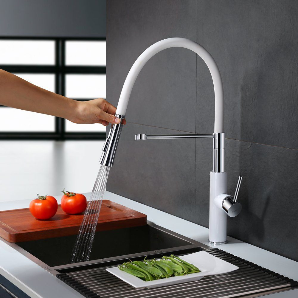 Küche Wasserhahn
 Homelody 360° Weiss hoher Auslauf Küchenarmatur