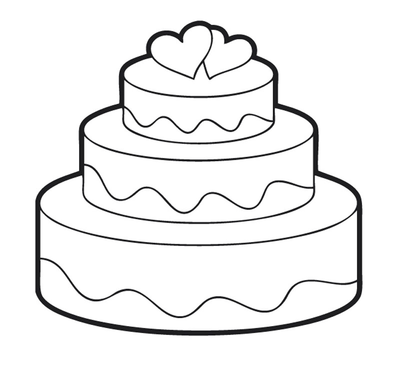 Kuchen Ausmalbilder
 Kostenlose Malvorlage Hochzeit und Liebe Hochzeitstorte