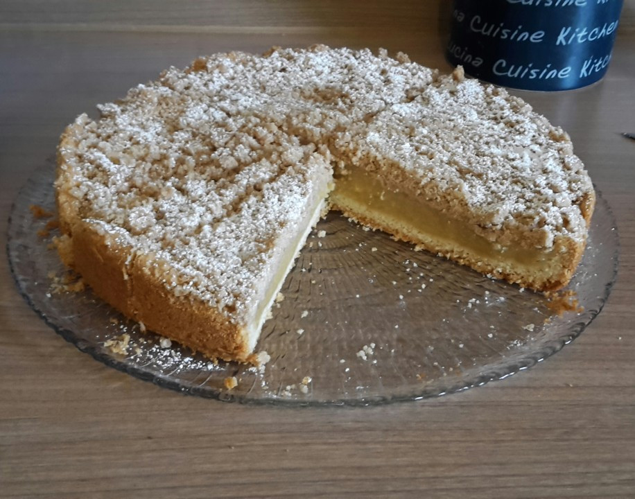 Kuchen Mit Apfelmus
 Apfelmus Vanillepudding Kuchen von sabilda