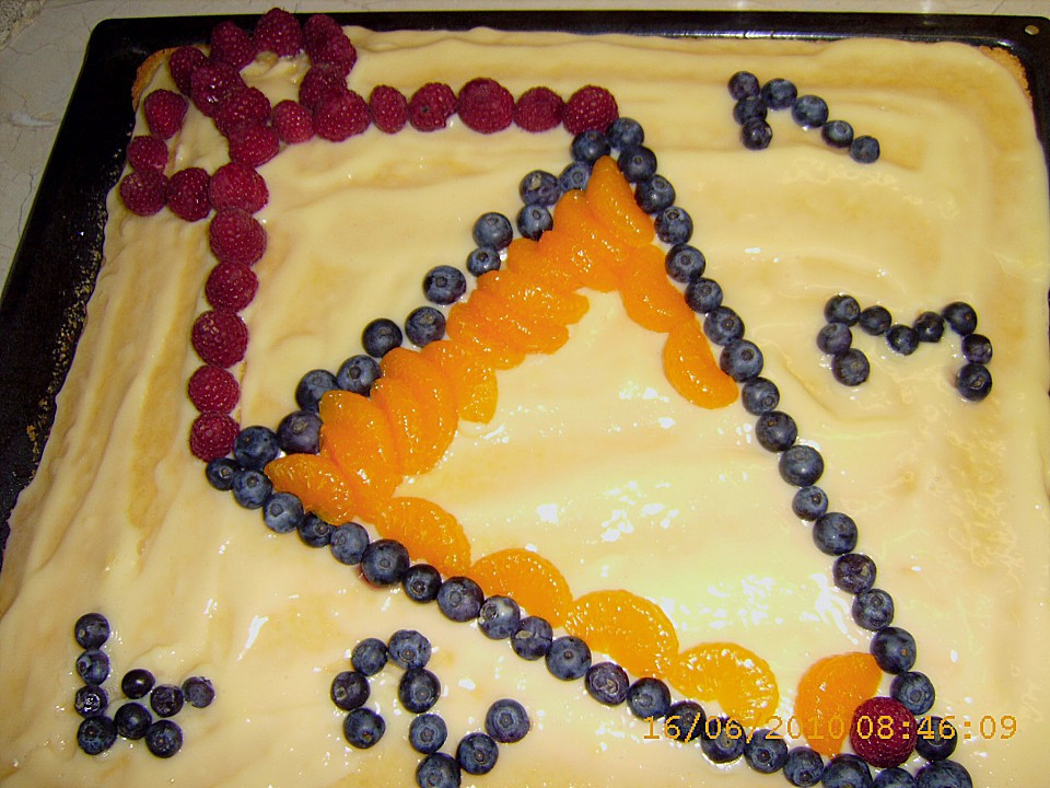 Kuchen Zur Einschulung
 Blechkuchen mit Obst zur Einschulung Rezept mit Bild