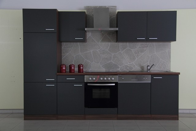 Küchenblock Ohne Geräte
 Küchenzeile MEBASA Küchenmöbel Küchenblock Grau 280 cm